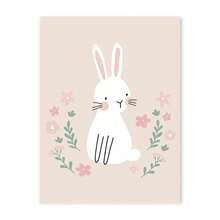 1 件卡通兔子鹅绵羊花朵儿童房墙壁艺术帆布画北欧女孩海报印刷图片适合婴儿儿童房装饰无框架 - 彩色 - 查看 30