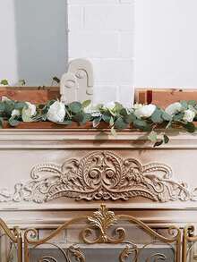 1 dây hoa mẫu đơn nhân tạo dài 180cm, màu trắng, chất liệu nhựa, thích hợp trang trí đám cưới, treo cầu thang, trang trí nhà cửa, để bàn, khung cửa, quà tặng ngày Valentine, quà tặng ngày của Mẹ. - trắng - Xem 8