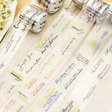1 卷 2 米英文剪贴簿和纸胶带、复古创意美学贴纸、DIY 装饰拼贴工艺用品、节日礼物、个性化剪贴簿学校文具 - 彩色 - 查看 1