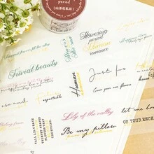 1 卷 2 米英文剪贴簿和纸胶带、复古创意美学贴纸、DIY 装饰拼贴工艺用品、节日礼物、个性化剪贴簿学校文具 - 彩色 - 查看 3