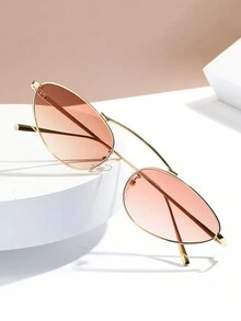 1 件女士个性化金属小框椭圆形复古经典简约三角形街头风格欧美嘻哈百搭户外海滩跑道度假旅行时尚眼镜百搭秋冬女装衣服商务休闲礼品海滩配饰女士时尚眼镜墨镜 - 彩色 - 查看 7