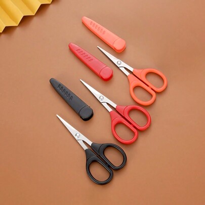 1pc Compact Pointed Scissors With Protective Sheath, Suitable For Office, Sewing, Arts & Crafts And Cross Stitch, Tools For Men