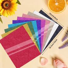 10 件闪光泡芙乙烯基热转印 3D 泡芙热转印乙烯基闪光乙烯基适用于 T 恤帽子枕头连帽衫 DIY 面料耗材 - 混色 - 查看 2