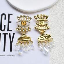 1pair Baroque Style Personalized Eye Shaped Earrings Suitable For Women's Daily Wear - Eye - View 7