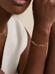 1pc Gold Silver Rose Gold Custom Personalized Exquisite Name Bracelet Custom Multi-Name Bracelet Gift For Mom Valentine's Day Gift Holiday Gift For Her Christmas Gift Birthday Gift,Gold,Stylish,Colorful,Vintage,Hipster,Simple,Y2k,2000s Fashion,Custom,Personalized,Unique,Ideal Gifts For Him,Ideal Gifts For Her,Her,Boyfriend,Girlfriend,Dad,Mom,Family,Friends,For Anniversaries,For Birthdays,For Graduation,For Prom,For Party,Jewelry Women,School Supplies,Back To School,For Office,For School,For Classroom,For Teacher Gifts,For University,For Colleague,For Dorm Rooms,For Teacher,For Boys And Girls,For Teenagers,Junior High School Students,Middle School Students,High School Senior High School Students,College Students,University Students,Freshman,Sophomore,Underclassmen,Chic Autumn, Utilitarian Chic, Delicate Romance, Look Glamour - Multicolor - View 8