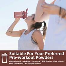 3*500ml Protein Shaker Cups With Stainless Steel Mixing Ball - Perfect For Pre-Workout, Includes Carrying Handle & Whisk Ball - Ideal Kitchen Water Bottle , Dishwasher - đen/hồng/trắng - Xem 2