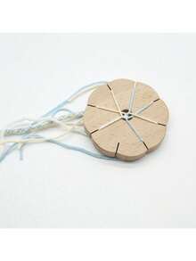 1pc Wooden Rope Braid Round Bracelet Knitting Kumihimo Disc Disk Tray Braided Rope Knot DIY Weaving Jewelry Design Board Hand Tool(Random Wood Grain Texture) - Multicolor - View 8