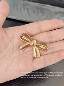 2 件装蝴蝶结装饰时尚饰品 DIY 包包别针 蝴蝶结钥匙扣可爱别针 - 金色 - 查看 6