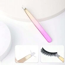 1 件装眉毛镊子，不锈钢迷你眉毛夹，便携式，适用于睫毛延长 - 彩色 - 查看 4
