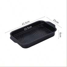 黑色长方形烤盘，底部有 3D 纹理防滑 - 黑色 - 查看 11