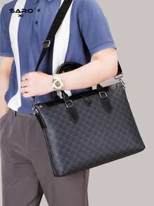 saroxi 男士休闲时尚大容量双手柄轻便购物袋，柔软便携，适合户外购物、旅行、露营，适合男士、青年和学生，完美的礼物选择圣诞节冬季圣诞礼物袋手提包男士手提包礼物笔记本电脑时尚休闲感恩节秋季钱包假日收纳袋电脑运动包黑色包徒步旅行多功能礼物手拿包度假礼物胸包男士情人节礼物 - 黑色 - 查看 3