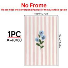 1 件腮红条纹极简花卉艺术印刷品、墙壁艺术、时尚装饰、抽象复古绘画、英式花园、花卉、小屋、帆布墙壁海报、墙壁海报墙壁艺术装饰壁画、家居装饰、海报艺术、卧室客厅走廊装饰 - 彩色 - 查看 15