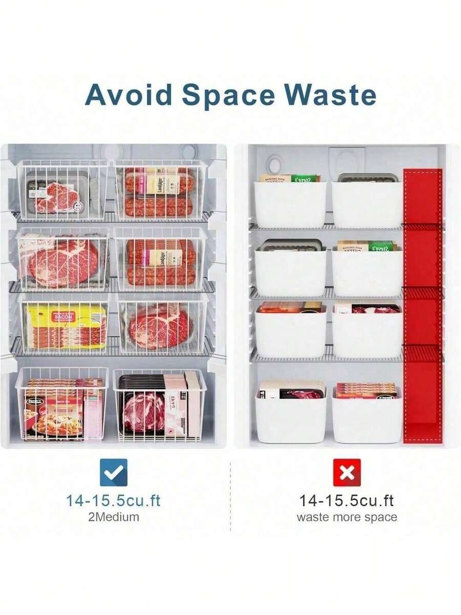 Freezer Organizer Bins 4 Pack Medium Upright Freezer Baskets For 14