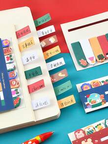 4 件装圣诞节排好便签可爱索引贴纸卡通便签文具 - 最受欢迎的圣诞礼物和学习用品 - 彩色 - 查看 4