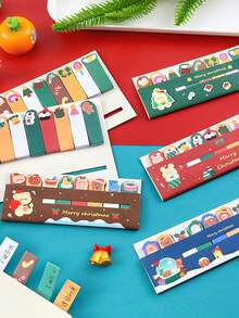 4 件装圣诞节排好便签可爱索引贴纸卡通便签文具 - 最受欢迎的圣诞礼物和学习用品 - 彩色 - 查看 3