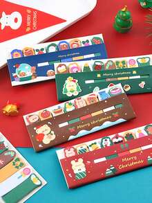 4 件装圣诞节排好便签可爱索引贴纸卡通便签文具 - 最受欢迎的圣诞礼物和学习用品 - 彩色 - 查看 7