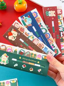 4 件装圣诞节排好便签可爱索引贴纸卡通便签文具 - 最受欢迎的圣诞礼物和学习用品 - 彩色 - 查看 2