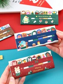 4 件装圣诞节排好便签可爱索引贴纸卡通便签文具 - 最受欢迎的圣诞礼物和学习用品 - 彩色 - 查看 5