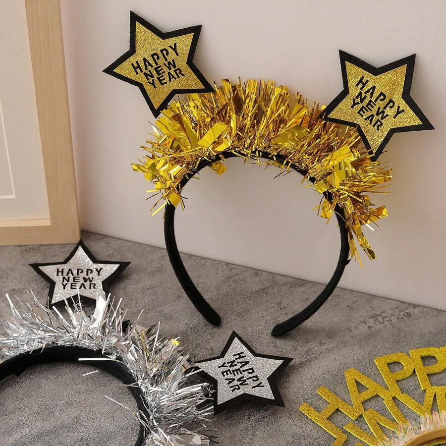 1 套 2025 年新年快乐头饰派对装饰配件，适合新年庆祝 - 彩色 - 查看 1