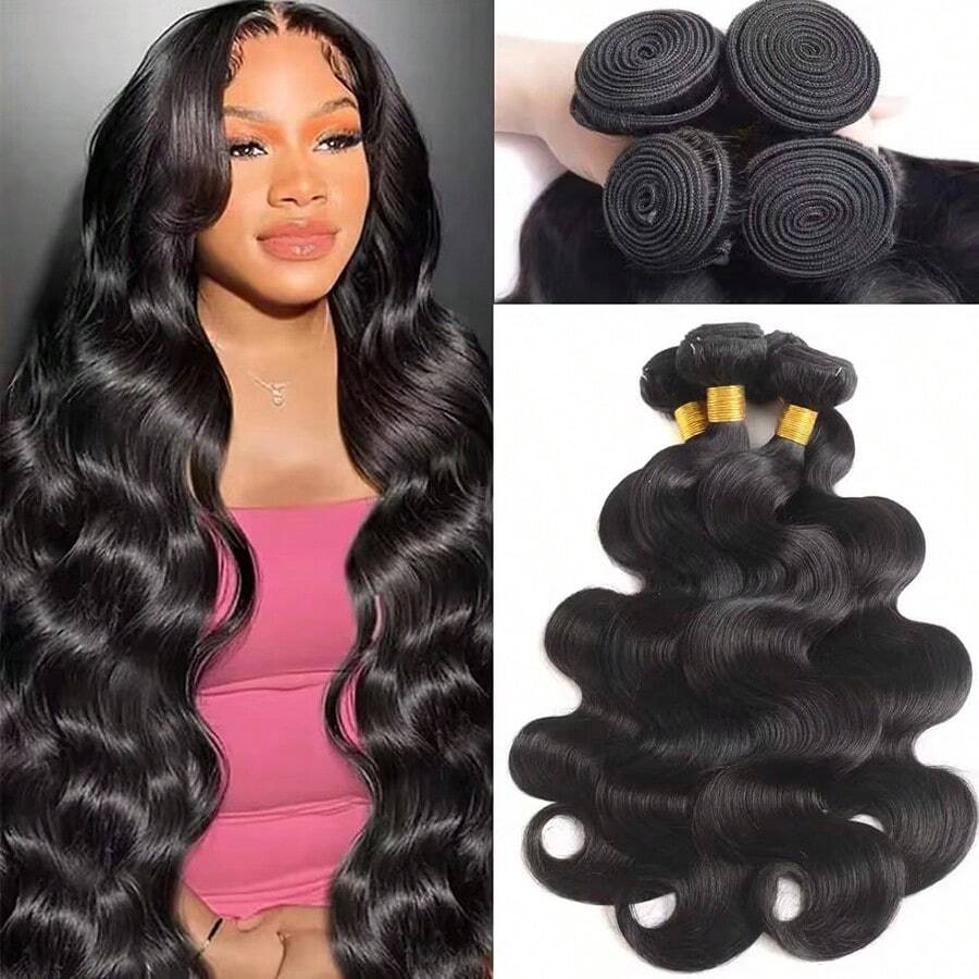 波浪卷发束 人发 未加工巴西处女发束 接发 1 束 不脱落 波浪卷发束 人发 自然发色 女士适用