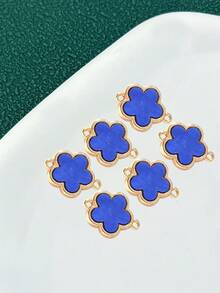 5 件/包合金贝壳五瓣花和三叶草多色金色吊坠，DIY 项链和手链饰品，送给朋友和家人的礼物 - 彩色 - 查看 8