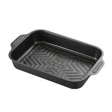 黑色长方形烤盘，底部有 3D 纹理防滑 - 黑色 - 查看 5
