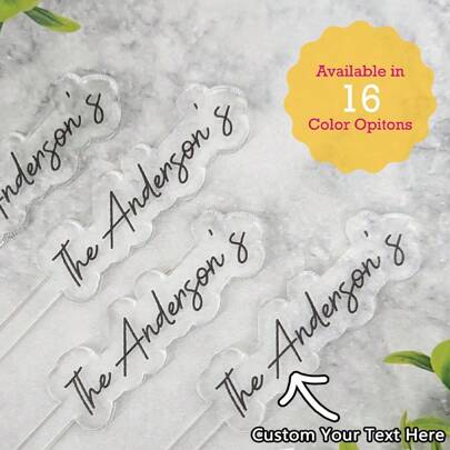 كاشطات مشروبات مطبوعة بالاسم مصنوعة من الأكريليك، ديكور وهدايا الزفاف، اكتب اسمك هنا