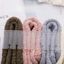 2 Pairs Cartoon Thick Warm Fluffy Socks For Women, Mid-Calf, Suitable For Autumn/Winter, Indoor, Sleeping, Japanese Style