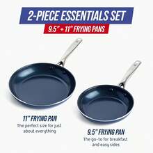 Ceramic Non-Stick Pan 9.5-Inch And 11-Inch Frying Pan Sets Are Suitable For Dishwasher Oven Blue. - Màu xanh lam - Xem 3