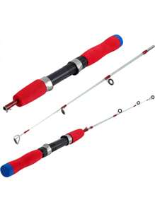 SOUGAYILANG 1Pc 2 Đoạn Cần Câu Cá Trên Băng Đỏ Siêu Nhẹ Và Di Động Có Ghế Cuộn Dây Bằng ABS Và Tay Cầm Bằng EVA, Cần Câu Cá Mùa Đông, Đồ Câu Cá - Đỏ - Xem 2