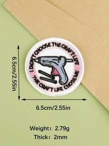 3 件/套圆形徽章设计，时尚简约风格涤纶熨烫/缝制贴花，适用于服装、箱包、鞋子、帽子、家居装饰 - 彩色 - 查看 5