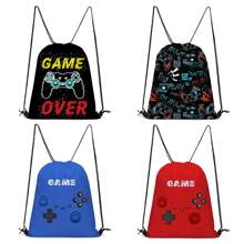 Bộ túi đựng chủ đề GAME in 3D, Ba lô dây rút nhiều màu, Túi đựng đồ tập luyện thể thao - trò chơi - Xem 11