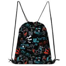 Bộ túi đựng chủ đề GAME in 3D, Ba lô dây rút nhiều màu, Túi đựng đồ tập luyện thể thao - trò chơi - Xem 7