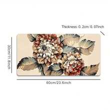 1 件彩色花卉印花鼠标垫游戏鼠标垫多尺寸键盘桌垫橡胶防滑办公鼠标垫办公桌配件键盘桌垫适用于学校办公室家庭礼物送给朋友家人 - 彩色 - 查看 13