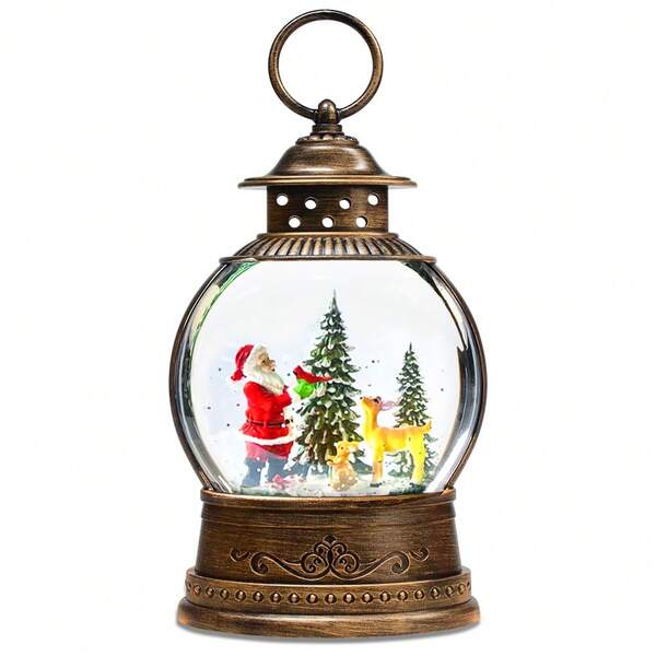 Snow Globe Lighted Christmas Decorations, Santa Claus Musical Christmas Snow Globe Lantern ,Snowman Family,Santa In Sleigh,With Swirling Glitter, Christmas Holiday Party Gifts And Decorations Christmas Decorations Home Christmas Gifts Christmas Decor