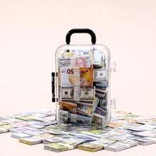 Mini Fake Currency Box + Set, Miniature Realistic Paper Money Prop For Dollhouse, Food, Party Decoration, Bar Atmosphere, Movie Props, Roleplay Toys (Fake US Dollars, Euros, Pounds)