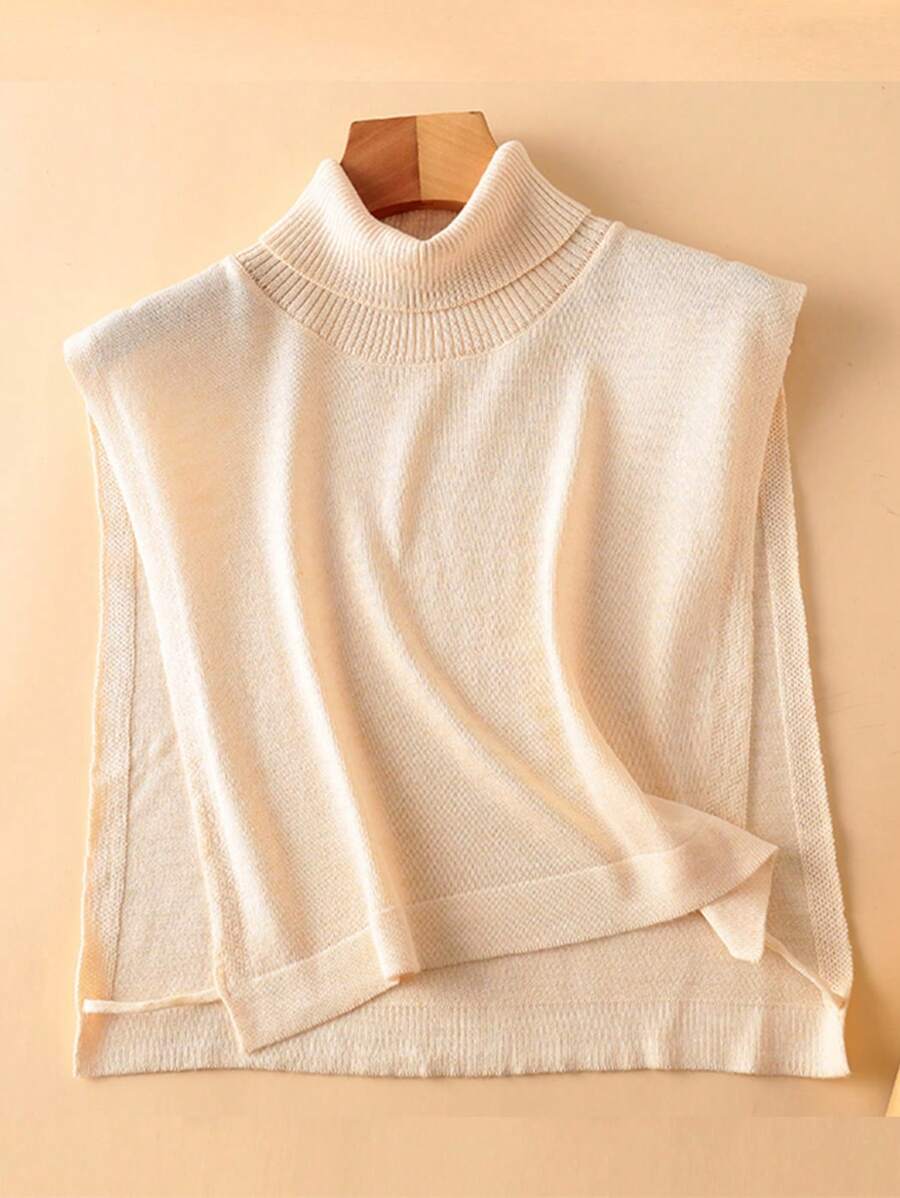 1 pieza Accesorio de bufanda de cuello para mujer de mezcla de lana de unicolor con cuello alto falso, accesorio de cuello cálido para otoño/invierno - multicolor - Ver 1
