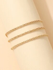 3 件/套简约闪亮金属链多层手链适合女性 - 疊戴手鍊 - 查看 6