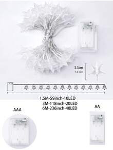 星形灯串电池供电 - 10 个 LED 星形仙女灯串带定时器，防水，适用于室内卧室帐篷阁楼床露台派对婚礼装饰，暖白色 - 彩色 - 查看 7