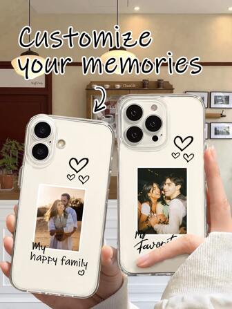 Wedding 1pc Customizable Black Heart Shape Pattern Silicone Full Body Lens Protective Phone Case Clear Stylish,Colorful,Cute,Contracted,Matching Phone Cases,Kawaii Custom,Personalized,Unique,Customized Ideal Gifts For Him,Ideal Gifts For Her Boyfriend,Girlfriend,Family,Friends,Grandparents,Couple,Pet Lovers For Anniversaries,For Birthdays,For Graduation,For Weddings,For Prom,For Mother's Day,For Father's Day,Customized Phone Cases,Street Casual Chic,Stylish,Colorful,Vintage,Cute,Contracted,Funny,Custom,Personalized,Unique,Customized,Ideal Gifts For Him,Ideal Gifts For Her,Boyfriend,Girlfriend,Family,Friends,Grandparents,Couple,For Anniversaries,For Birthdays