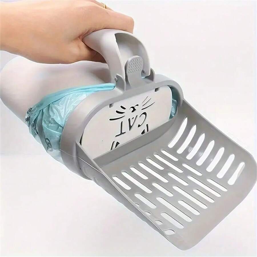 6Piece Cat Litter Scoop Set With Detachable Waste Bag Holder Durable