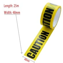 1 卷小心危险警示胶带，施工现场警示线黄色施工车辆派对装饰万圣节装饰派对用品（24/48 毫米） - CAUTION - 查看 9