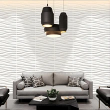 NKEN Panouri de perete 3D artistice cu model liniar. 29,4 x 29,4 cm, alb mat/negru. Material, inodor, ușor, ușor de instalat, rezistent la foc, impermeabil și la umezeală, potrivit pentru decorarea pereților în case, camere, băi, dormitoare și camere de zi. Ziua Mamei.