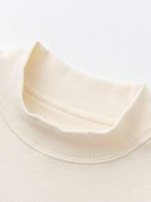 mini bala 2024 Autumn Unisex Young Girl' Soft Turtleneck Long Sleeve T-Shirt - Milky White - View 6