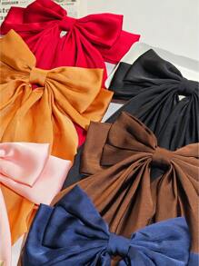 7 chiếc nơ cài tóc lớn có đuôi dài kẹp tóc bằng vải satin mềm mại dành cho phụ nữ kẹp tóc lớn kẹp kim loại nơ thẩm mỹ cho phụ nữ mặc hàng ngày - Nhiều màu - Xem 4