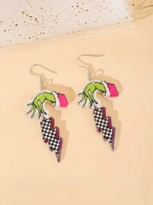 1 对 Grinki 亚克力元素耳环，适合日常和派对佩戴，送给女性的精美礼物 - 彩色 - 查看 4