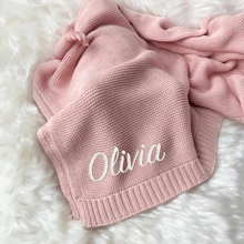 刺绣姓名毯、个性化婴儿毯、定制姓名毯、针织婴儿姓名毯、婴儿车毯、婴儿洗澡礼物可水洗舒适、温暖、舒适定制、独特、个性化的理想礼物多功能、精致、时尚、独特、情人节、婚礼、乔迁之喜