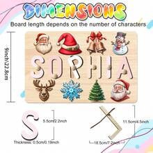 3-In-1 Wooden Puzzles For Toddlers, Wooden Alphabet Number Shape Puzzles Toddler Learning Puzzle Toys For Kids, 3 In 1 Puzzle For Toddlers, Age 3+, Dustomized Wooden Puzzle Toy,Baby,Toddler,Kids Toys,Nursery Name Sign,Personalized Gifts,First 1st Brirthday Gifts,Birthday Gift,Anniversary Gift,Building BloDks Gift Set(With Pegs) - With Nails (lettering) - View 2
