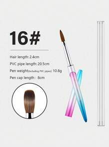 科林斯基亚克力美甲刷，优质美甲貂毛刷，木柄凝胶延长美甲刷，绘图工具 - 彩色 - 查看 7