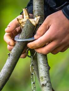 Outdoor Hanging Pot Stand, Triangular Piece Tree Pole Stand, Camping Campfire Stand, Stainless Steel Hanging Ring, Tripod Tree Stand, Portable Pot Stand - Silver - View 3